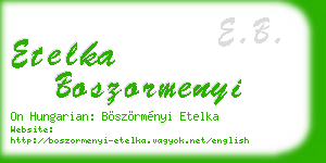 etelka boszormenyi business card