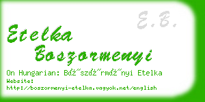 etelka boszormenyi business card